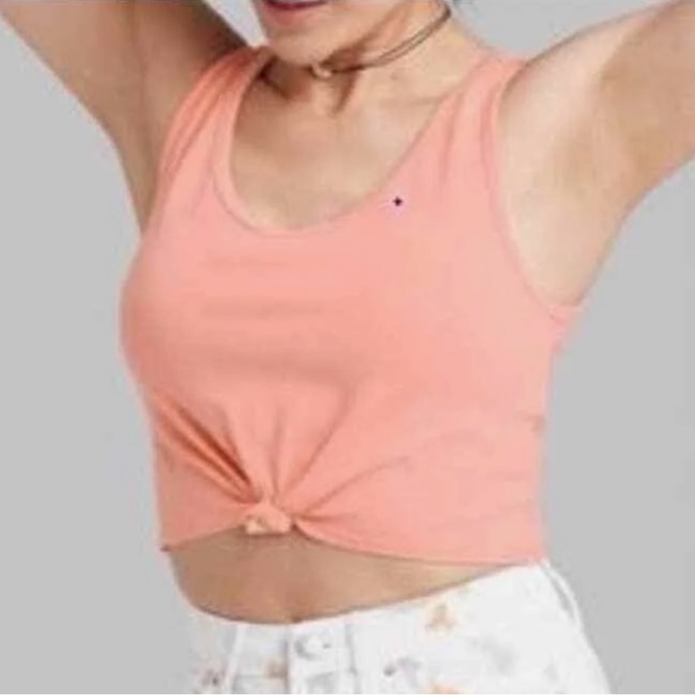 Orange crop tank top